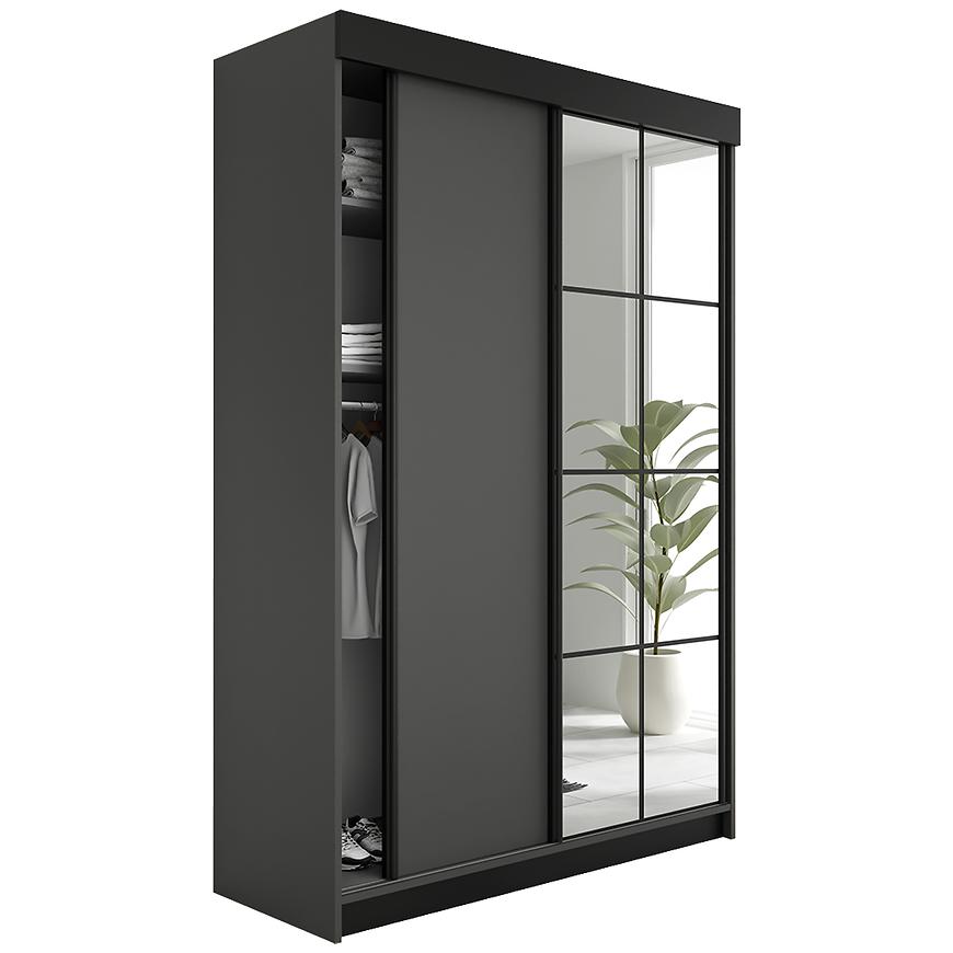 Szafa Lamaro 138 grafit antracyt + czarne wstawki