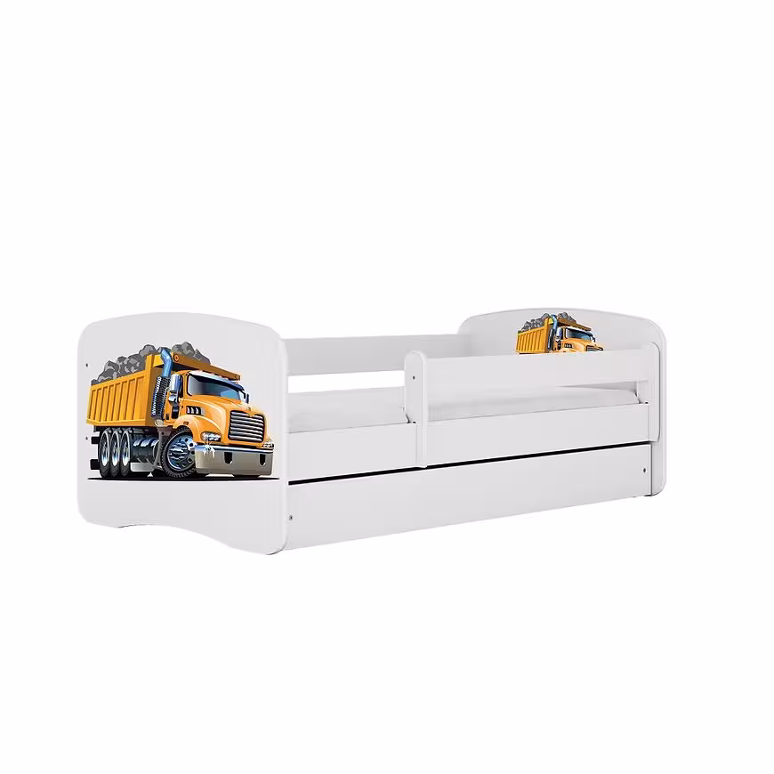 Łóżko dziecięce z materacem i szufladą Babydreams Biały 80x180 Ciężarówka