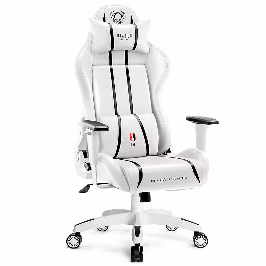 Fotel Gamingowy King Diablo X-One 2.0 Biały/Czarny