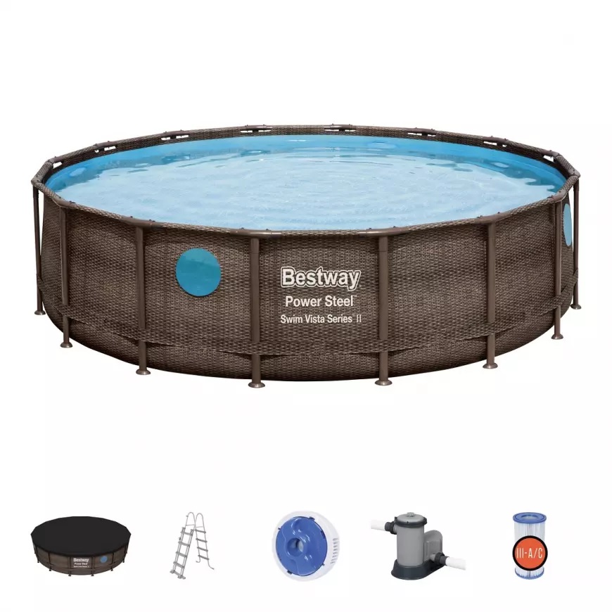Basen stelażowy z pompą 4.88x1.22m