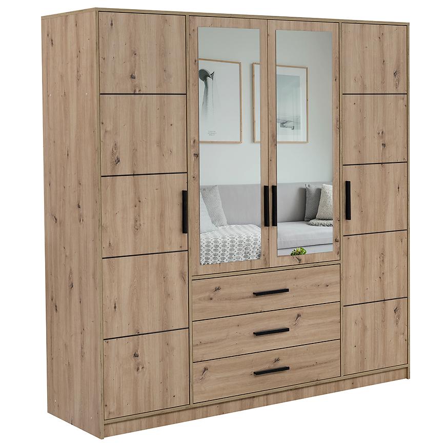 Szafa Kos D4 dąb artisan/lustro