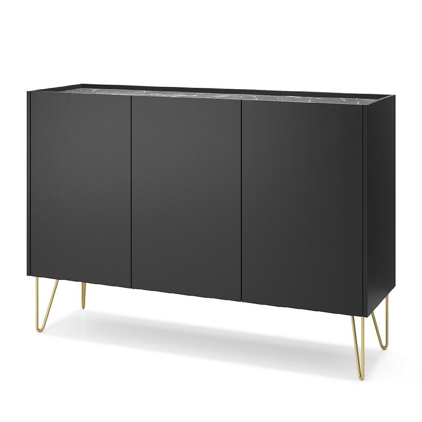 Komoda Harmony K144 czarny grafit/marmur black