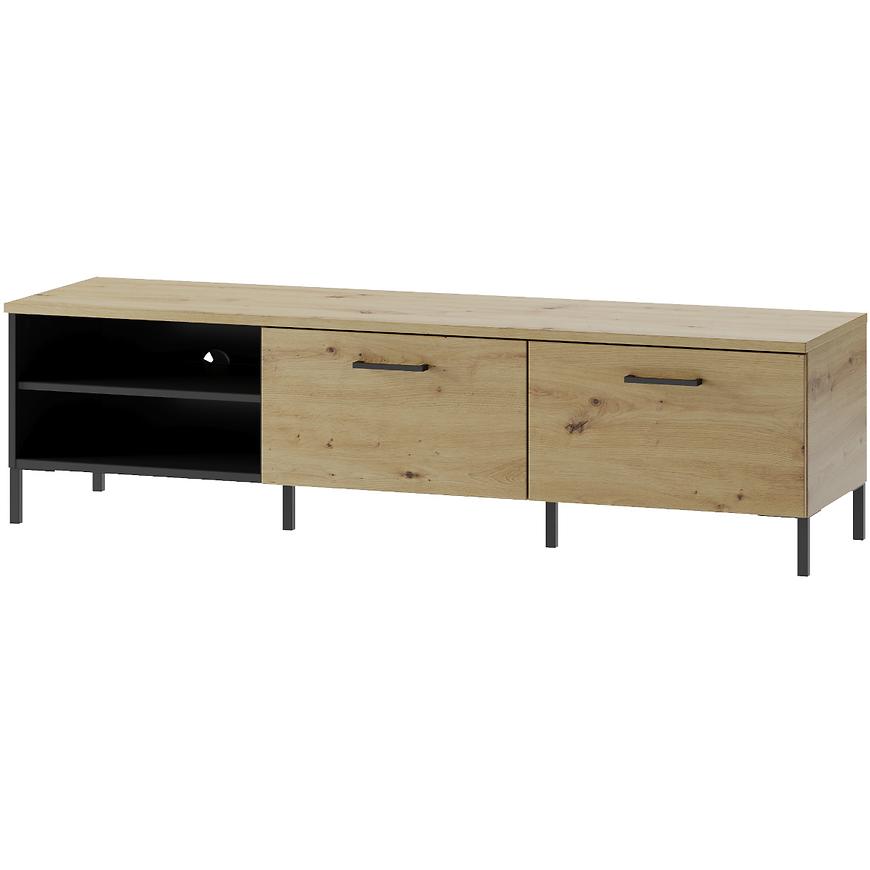 Szafka RTV Lucas 25 Dąb Artisan/Czarny Mat