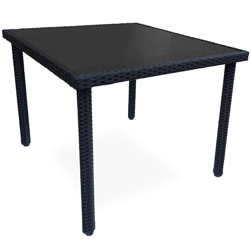 Stół technorattan Dandy 90x90 czarny