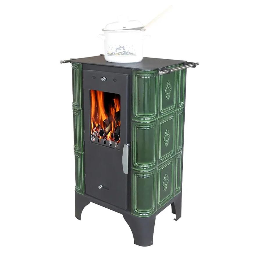 Piec stalowo-kaflowy Bellino Grassgreen 6 kW