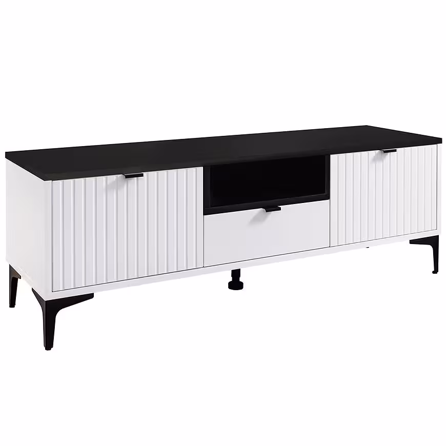 Stolik RTV Fabio 2D1S blat czarny