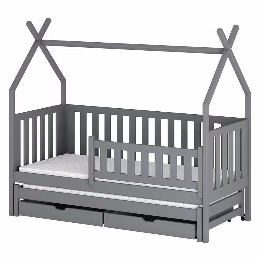 Łóżko Domek Tytus 80x160 grey