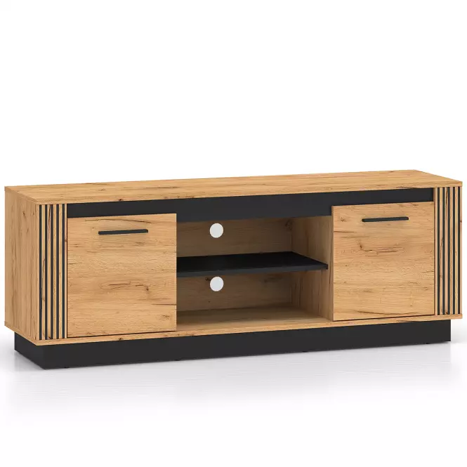Szafka RTV Urso 08 Dąb Craft Złoty/Czarny