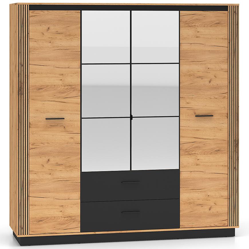Szafa Urso 01 Dąb Craft Złoty/Czarny