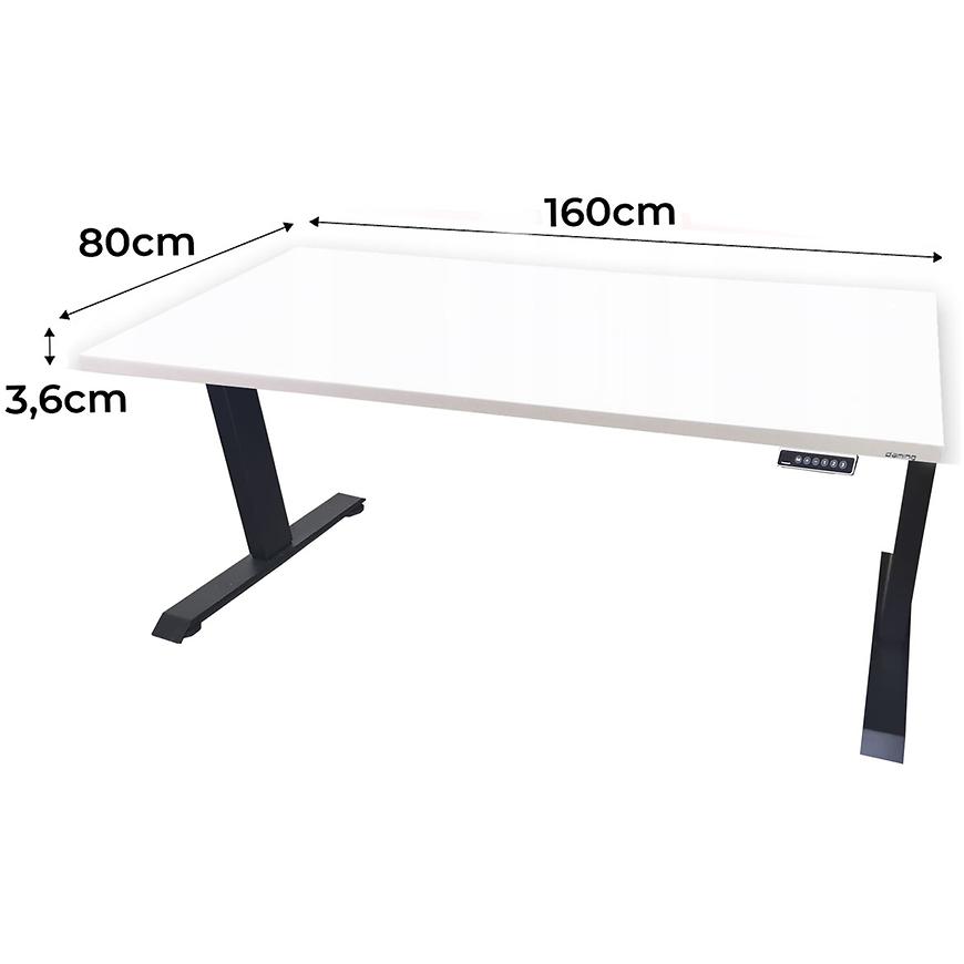 Biurko Gamingowe Low Elektr. Białe 160x80x3.6 Model 0