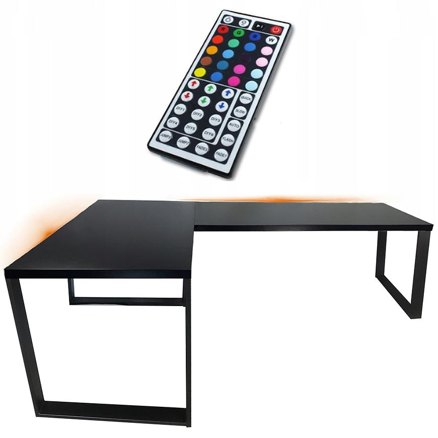 Biurko Gamingowe Narożne Loft Low Czarne 180x120x2.8 Model 1