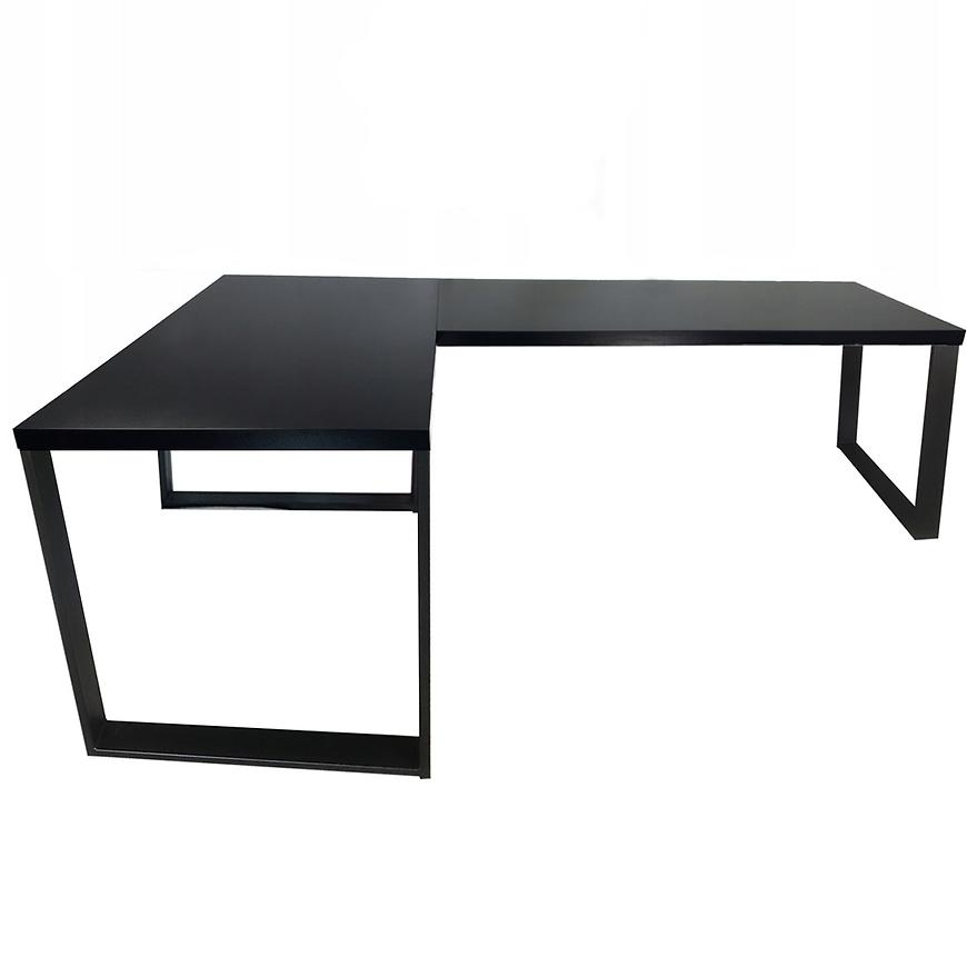 Biurko Gamingowe Narożne Loft Low Czarne 202x136x1.8 Model 0