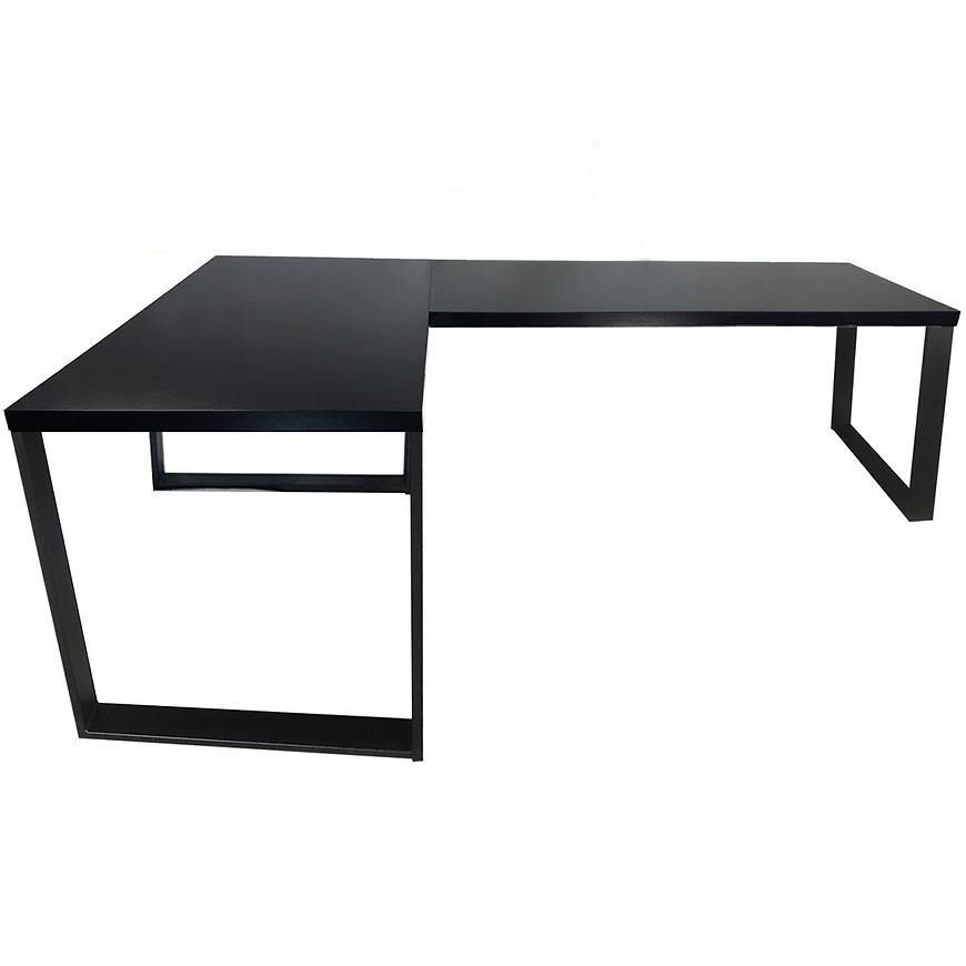 Biurko Gamingowe Narożne Loft Low Czarne 202x136x2.8 Model 0