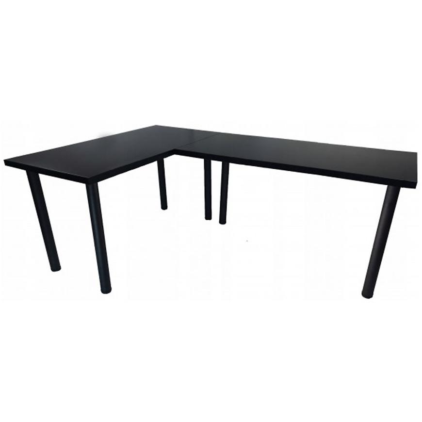 Biurko Gamingowe Narożne  Low Czarne 240x160x3.6 Model 0