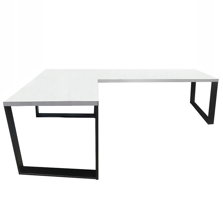 Biurko Gamingowe Narożne Loft Low Białe 240x160x3.6 Model 0