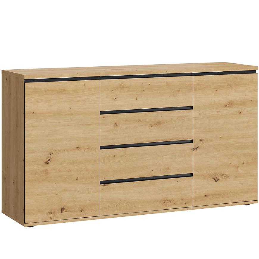 Komoda Naxos 2d4s dąb artisan/dąb artisan czarny mat
