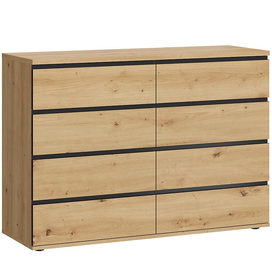 Komoda Naxos 8s dąb artisan/dąb artisan czarny mat