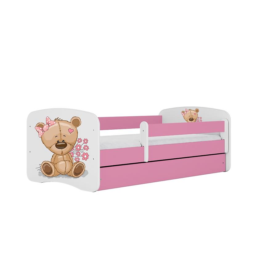Łóżko Dziecięce Babydreams+Sz+M Różowe 70x140 Miś Kwiatki