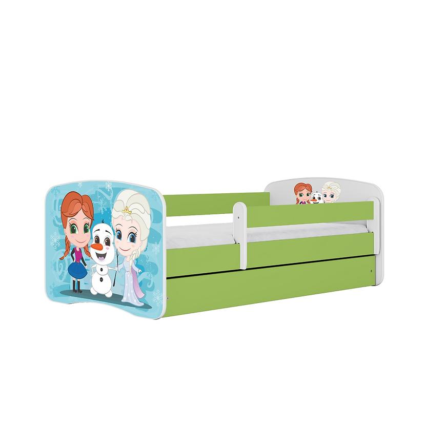 Łóżko Dziecięce Babydreams+Sz+M Zielone 80x180 Kraina Lodu