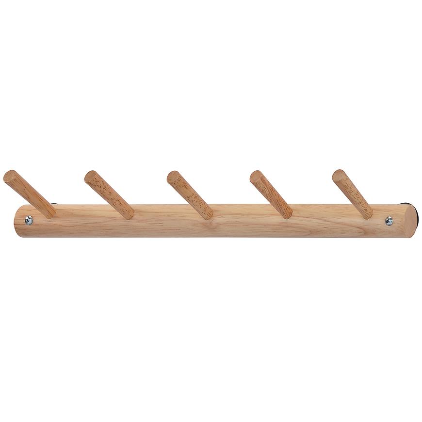 Wieszak Drewniany Z Haczykami Gc7316-5 Naturalny