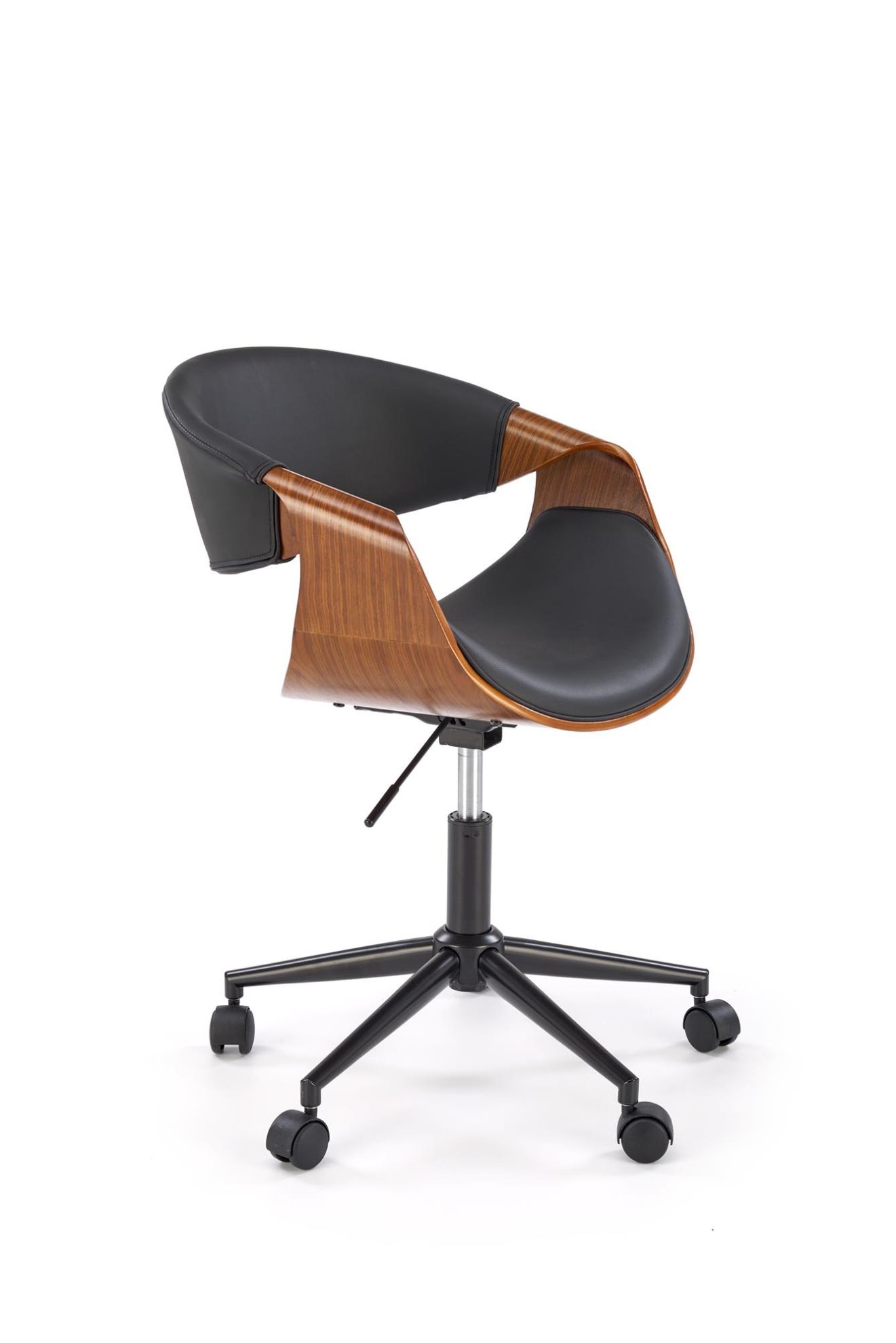 Fotel gabinetowy Bobbin czarny/orzechowy