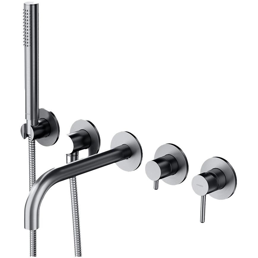 Bateria wannowa 5-otworowa podtynkowa Y nikiel