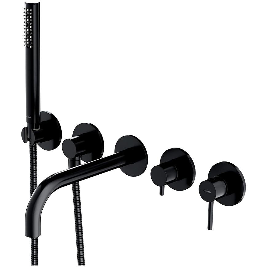 Bateria wannowa 5-otworowa podtynkowa Y czarna