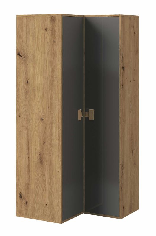 Szafa rogowa dwudrzwiowa Index 03 dąb artisan/szary połysk