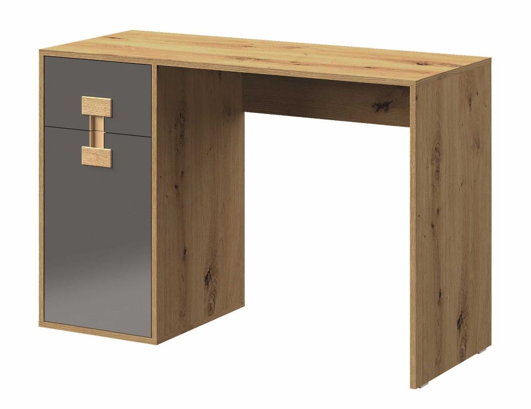Biurko 120 z szufladą Index 10 dąb artisan/szary połysk