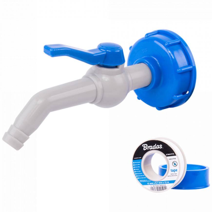 Kran z przyłączem IBCS60x6 na wąż 13-19 mm