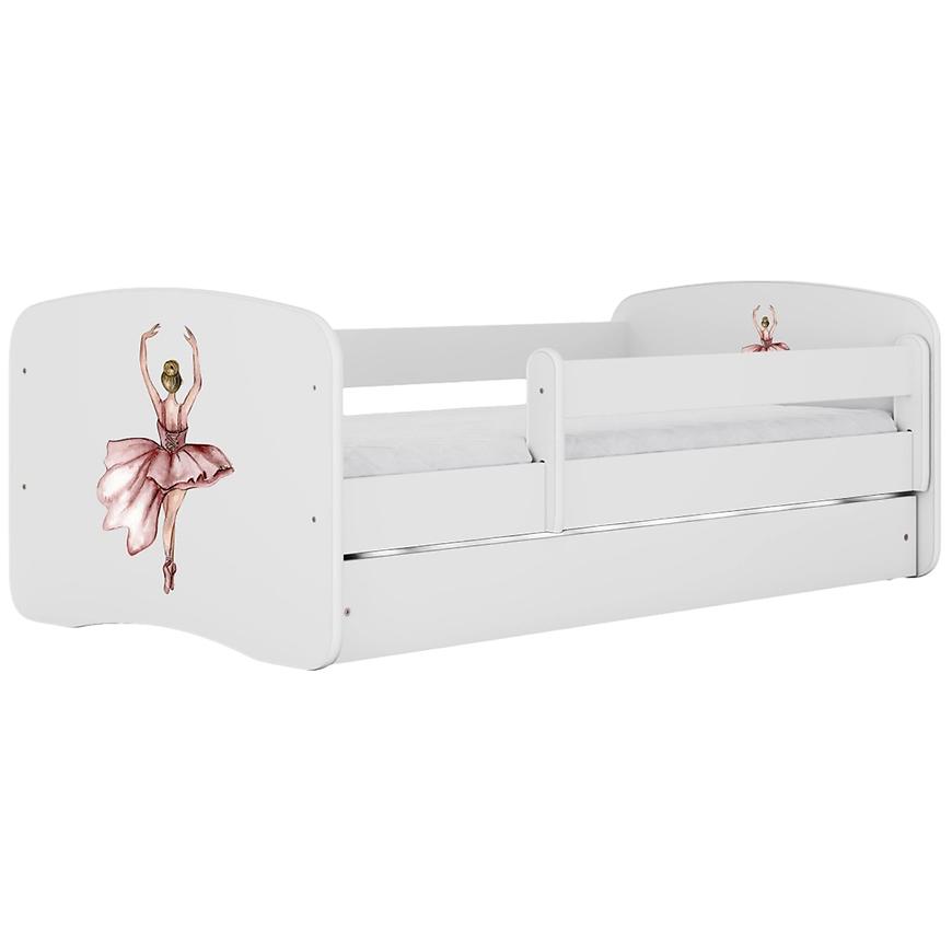 Łóżko dziecięce Babydreams+SZ+M biały 70x140 baletnica