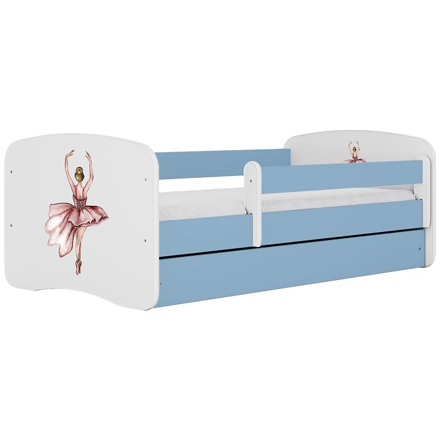 Łóżko dziecięce Babydreams+SZ+M niebieski 80x160 baletnica