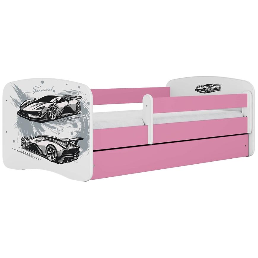 Łóżko dziecięce Babydreams+SZ+M różowy 80x180 auto