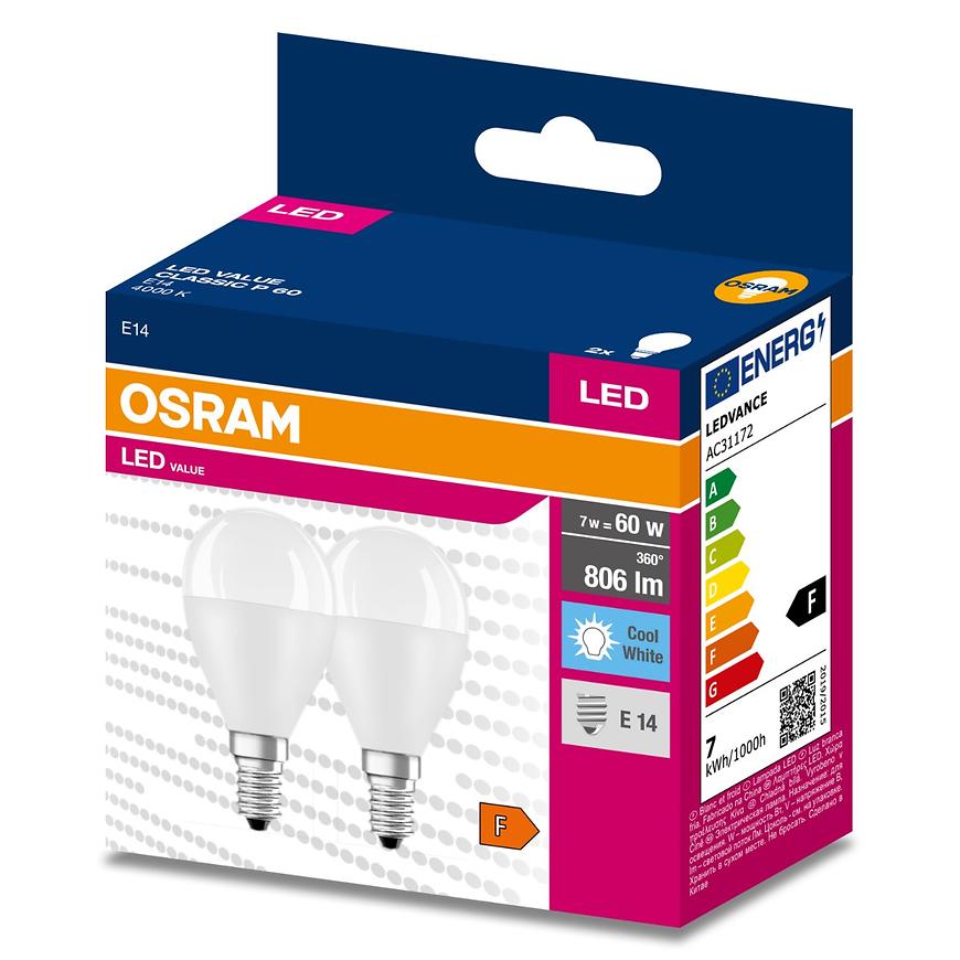 Żarówka LED OSRAM E14 P45 7W 4000K 2szt