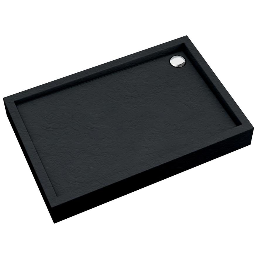 Brodzik prostokątny Astrix 80x120x16 czarny struktura AQM4738CST