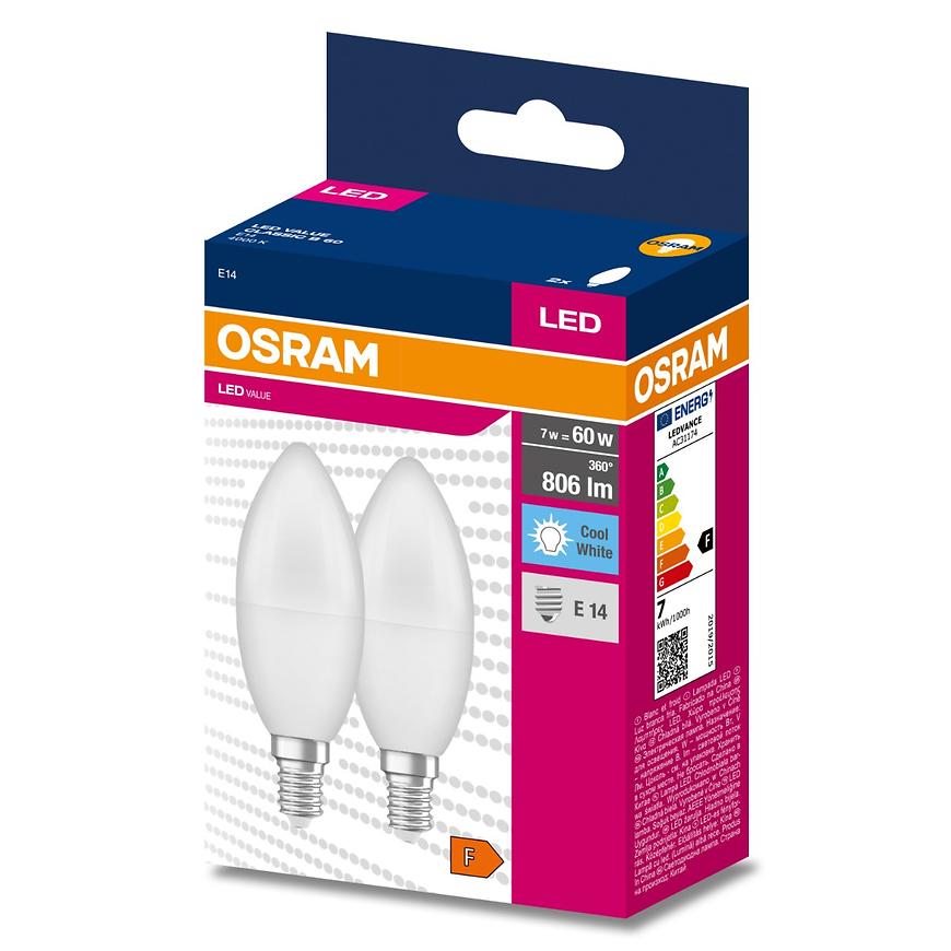 Żarówka LED Osram E14 B35 7W 4000k 2szt