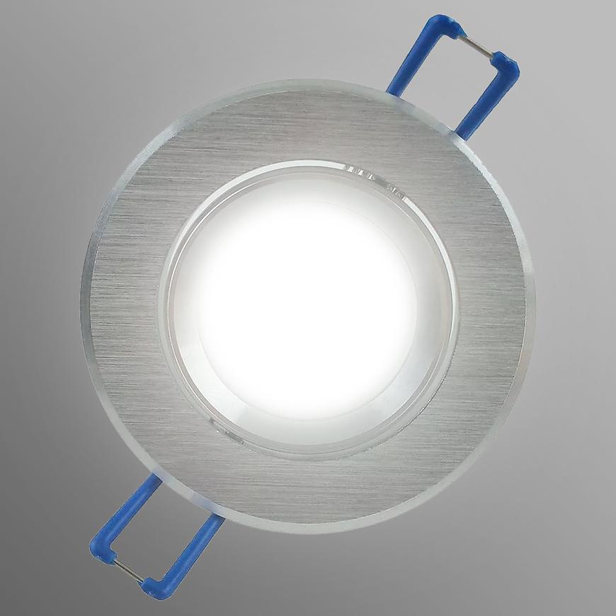 Lampa LED oczko srebrny szczotkowany okrągły
