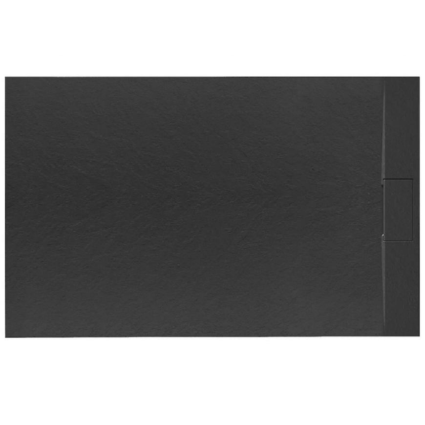 Brodzik prostokątny Bazalt black 80x100