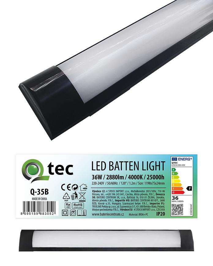 Oprawa Batten Led Czarna 36W Q-35b