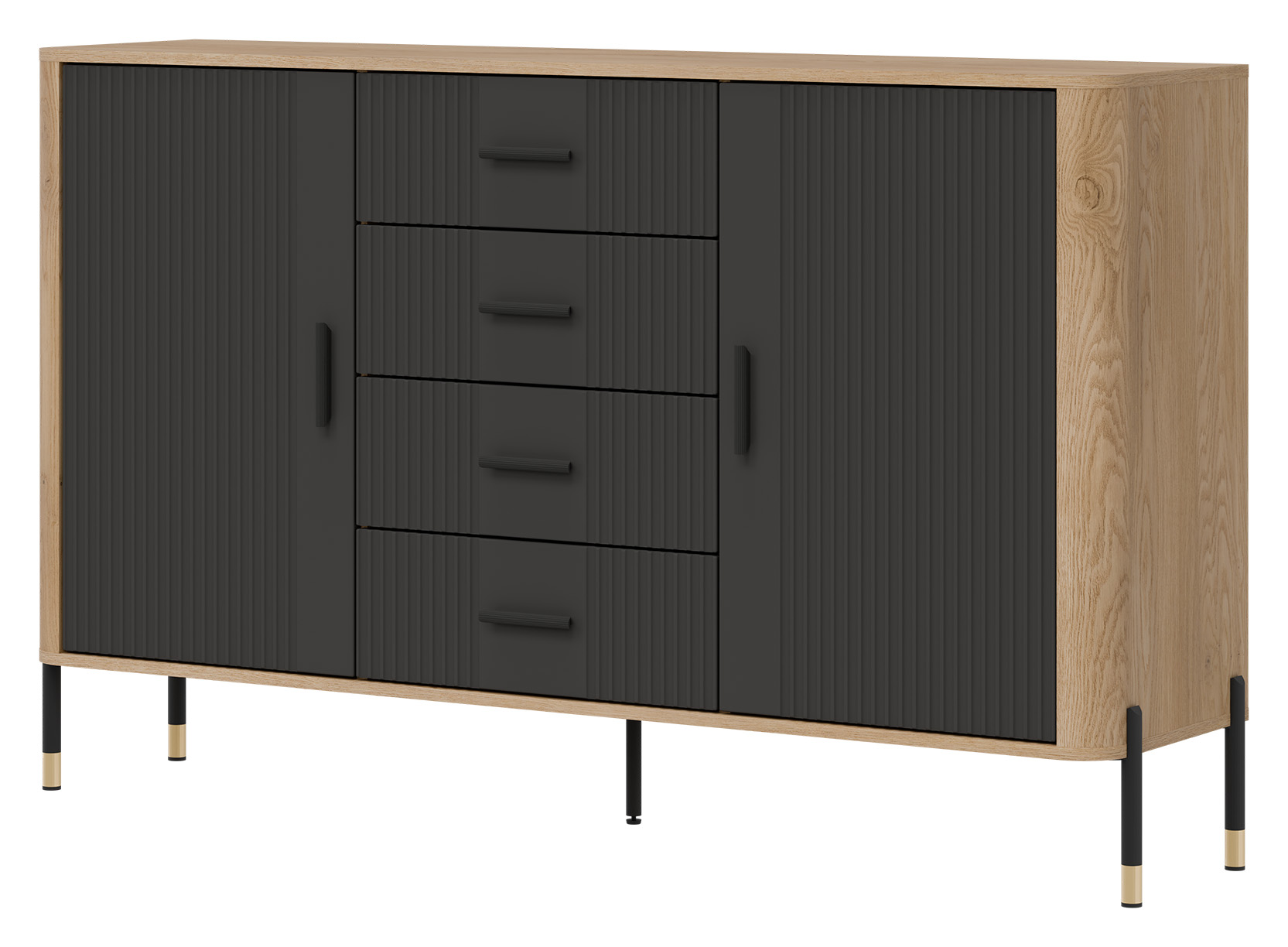 Komoda dwudrzwiowa z szufladami Dante DT09 antracyt