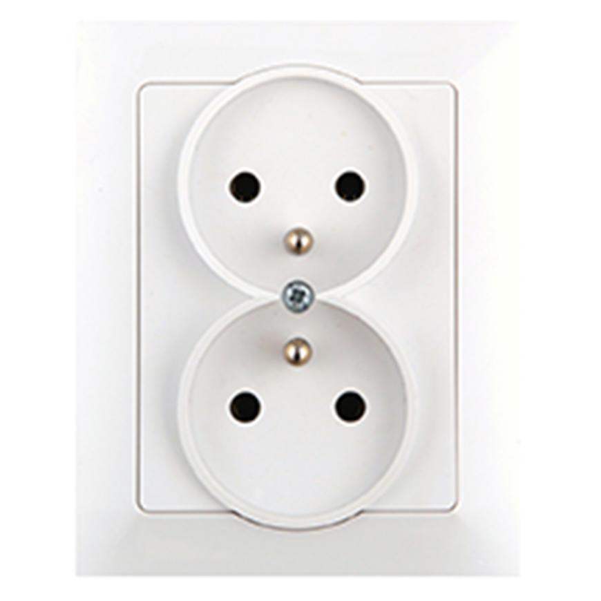Gniazdo podwójne Z/U MEDIUM white 16165