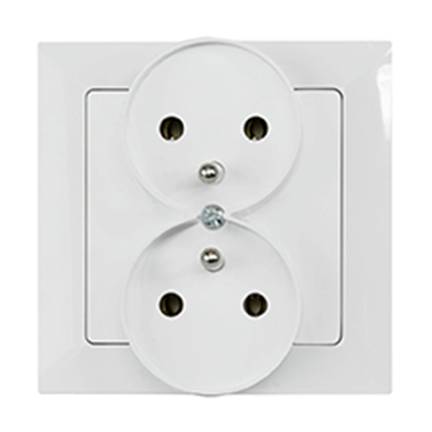 Gniazdo podwójne POLA white 33028