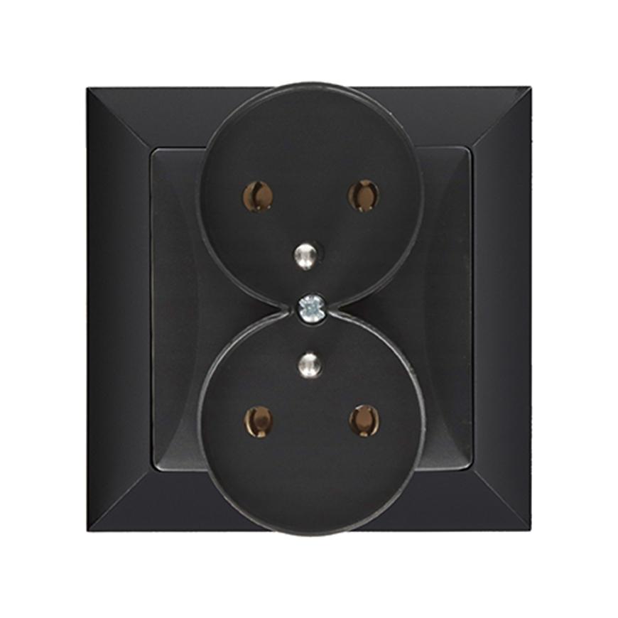 Gniazdo podwójne POLA black 33207