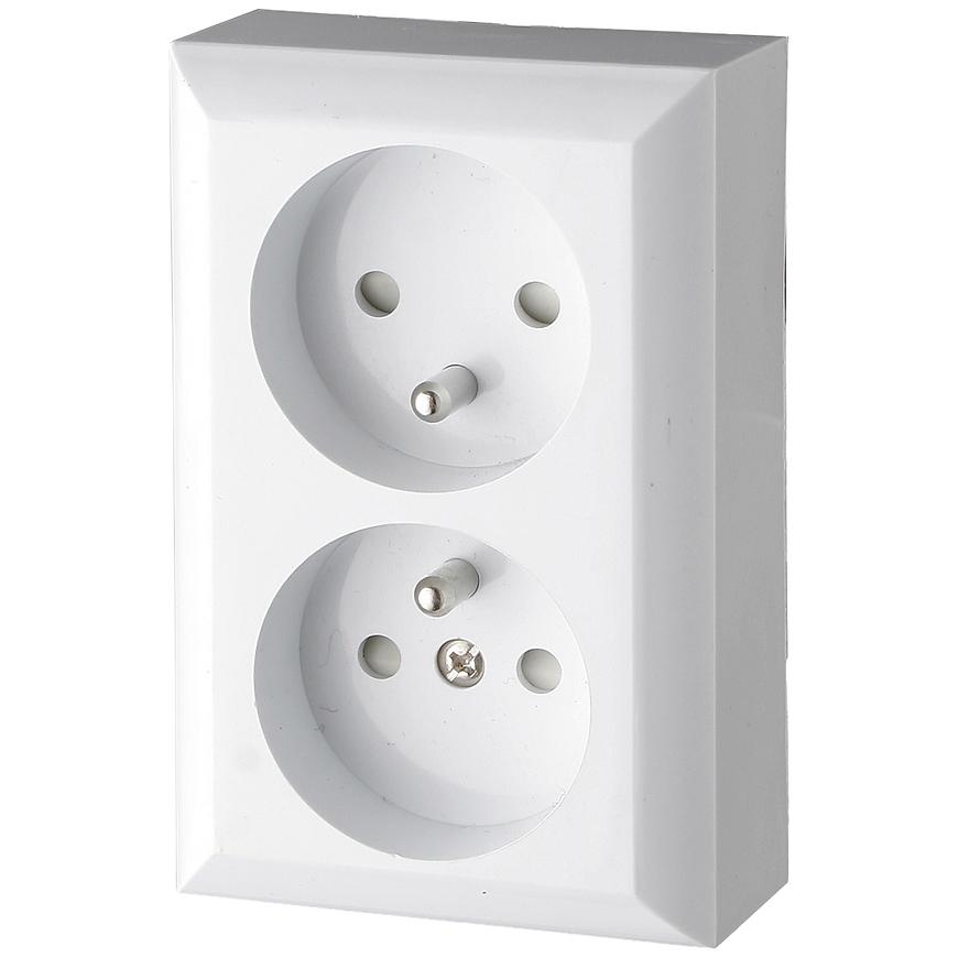Gniazdo podwójne Z/U IP20 GAO white 20456