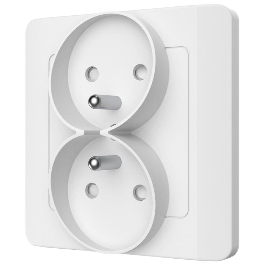 Gniazdo podwójne Z/U SILVA white 46137