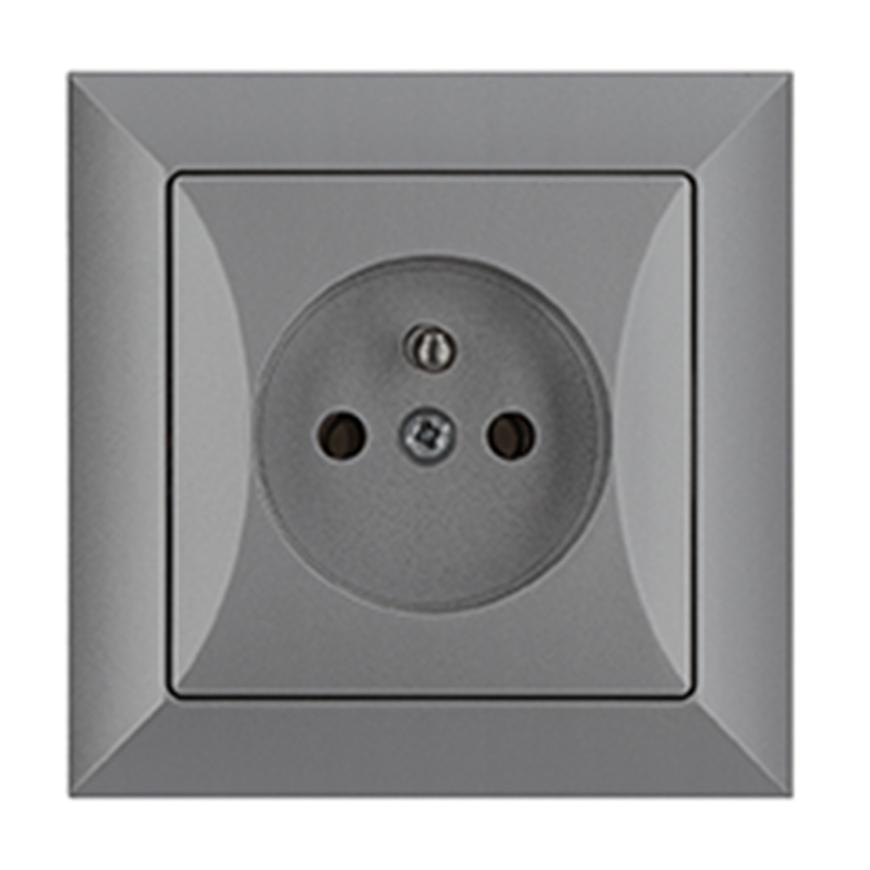 Gniazdo pojedyncze POLA silver 33108