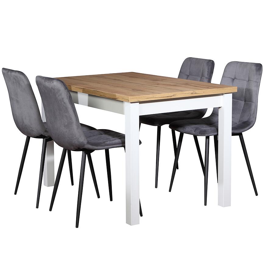 Zestaw Stół I Krzesła Fred 1+4 120x80 Artisan/Biały