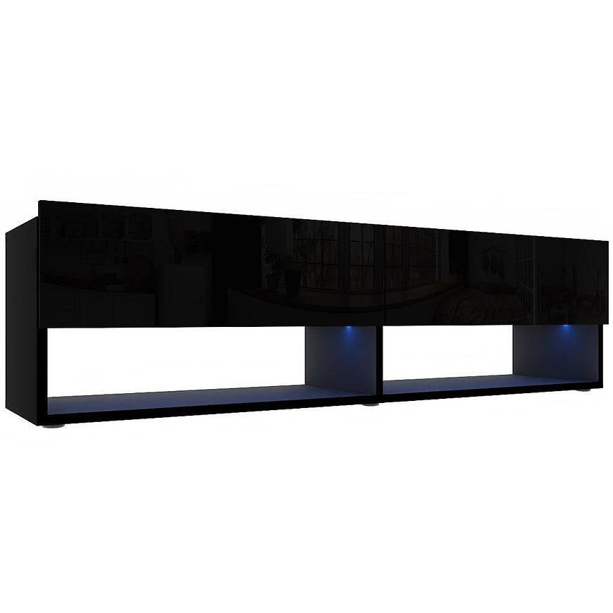 Szafka RTV Izumi 140 BL czarny mat/połysk
