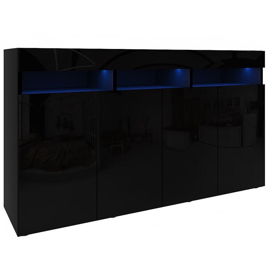 Komoda Izumi 140 BL czarny mat/połysk
