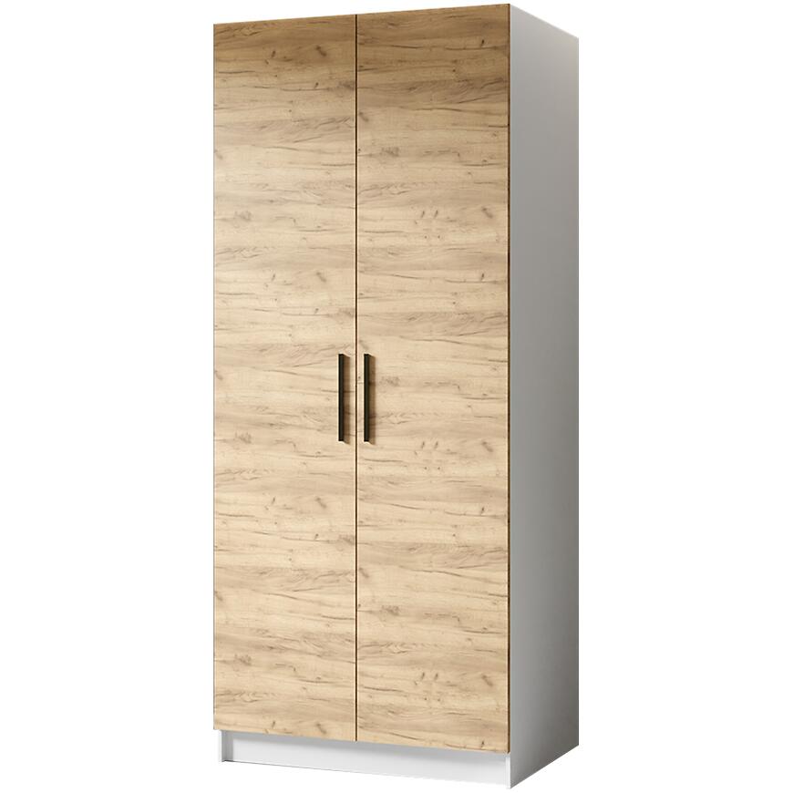 Szafa Gold 2d Biały/Dąb Craft Złoty